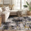 Abstract Yellow/Black/Grey Area Rug-352200840