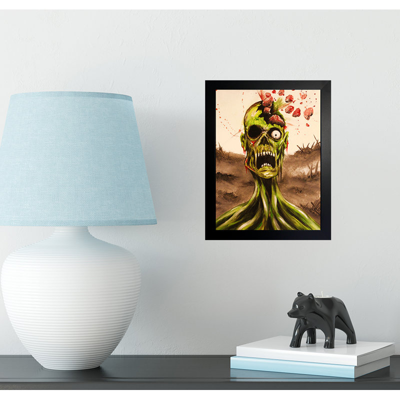 Zombie par Ed Capeau - reproduction d'art, H 18,5 po x l 14,5 po x P 1 po, Papier encadré noir, Pas de tapis