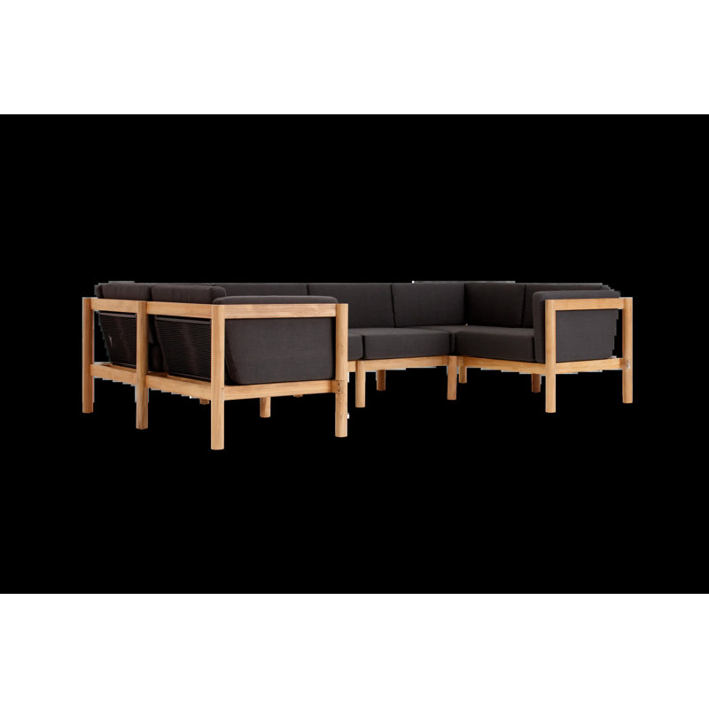 Haven 116'' Wide Patio Sectional with Sunbrella® Cushions, Sunbrella Coal