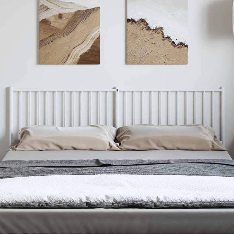 Tête de lit en métal durable Demarrio vidaXL, style moderne, Très grand, Blanc