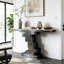 Console moderne en acier inoxydable avec base noire