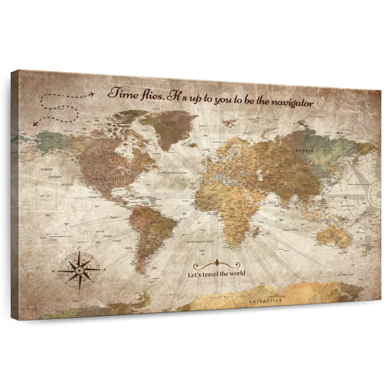 Carte du monde Be The Navigator, H 26 po x l 39 po