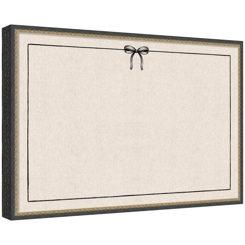 Tableau d'affichage en lin encadré en tissu, Matinée bronze noir, H 25 po x l 37 po x P 1,5 po