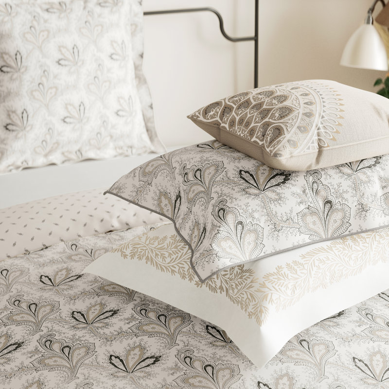 Aarya 200TC BCI Cotton Percale Reversible Duvet Cover, Super King