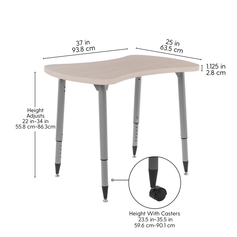 Table d'activité Adapte 25 x 37 Bowtie, Sable asiatique, Argent argent