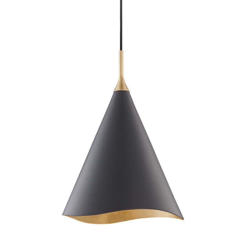 Martini - 1 Light Pendant, Gold Leaf/Black, 18.5" H x 13" W x 13" D