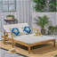 Double chaise longue de patio avec coussin-58746794