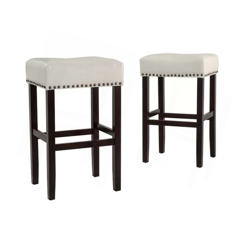 Tabouret de comptoir sans dossier, ensemble de 2, Blanc