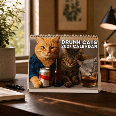 countdown calendar 2027 Drunk Cats Wall Calendar  Funny Humor  Monthly Hanging Calendar  12 Month  Themed Planner For Home Office Desk Decor Gift For  Lovers