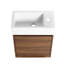 Meuble-lavabo flottant de 18 po avec lavabo - beaucoup d'espace de rangement, lavabo en céramique, look, lavabo simple en ébène brun, lavabo, design moderne,