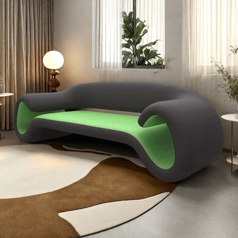 Canapé Nordic Designer, Fibre de polyester noir et vert