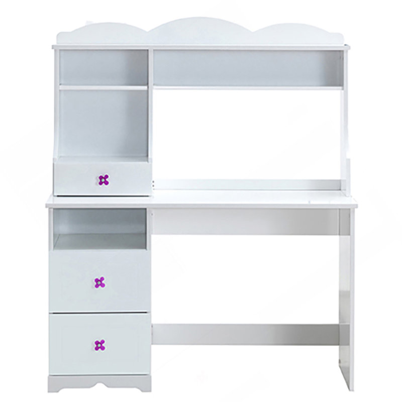 Bureau d'écriture blanc à 2 tiroirs