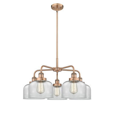Lustre en verre à 5 lumières Bell