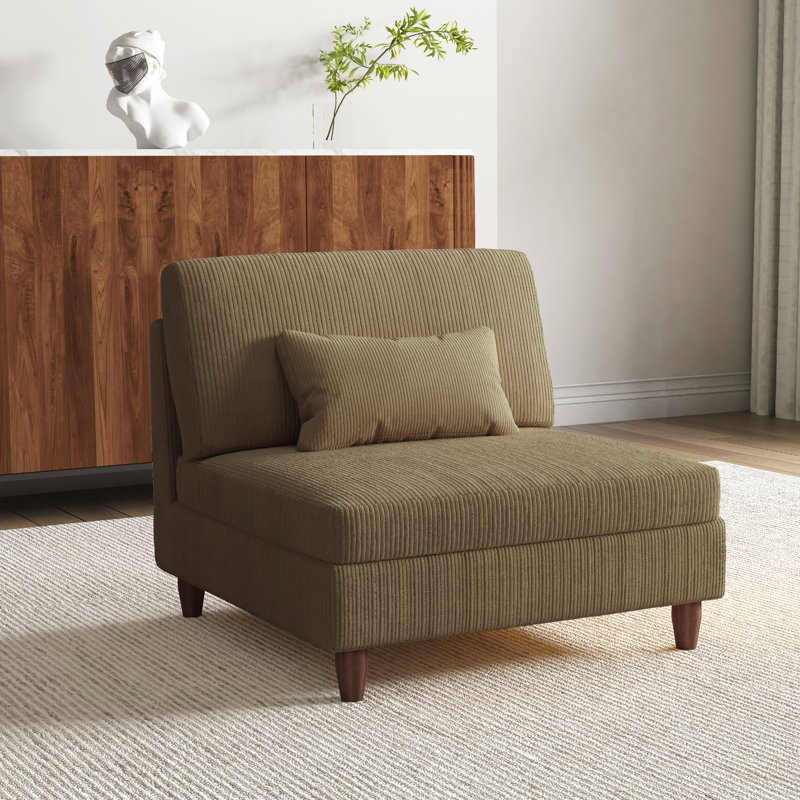 Mordecai 95Cm Wide Corner Wedge, Camel Corduroy