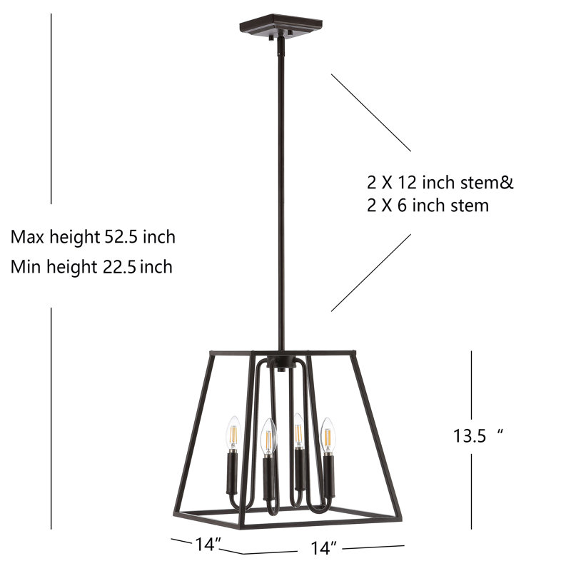 Luminaire suspendu géométrique à 4 lumières Fernly