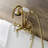 Kingston Brass Aqua Vintage Three-Handle 2-Hole Tub Wall Mount Clawfoot Tub Faucet with Hand Shower-51242134