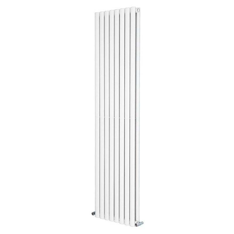 Shoshana Vertical Oval Panel Radiator, Gloss White, 160cm H x 47.2cm W, 1