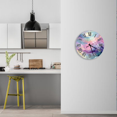 Horloge murale en verre trempé Pastel