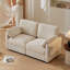 Canapé modulaire 64,6 po en tissu chenille de canapé modulaire lavable avec coussins latéraux pour causeuse de salon