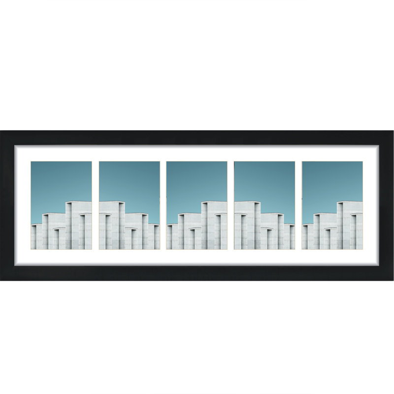 Black Matte Picture Frame with Mat, 5" x 7", 9" x 27"