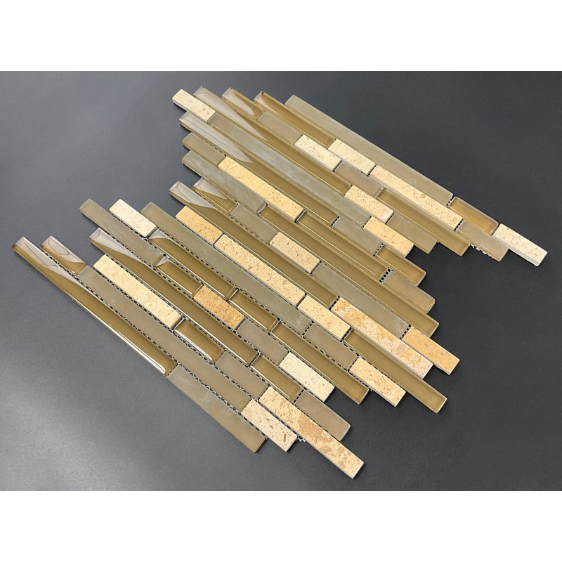 Glass and Marble Linear Mosaic Tile