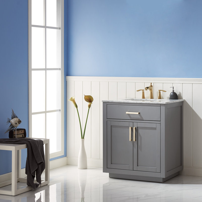Ensemble de meuble-lavabo simple 30 po Candrice, Gris