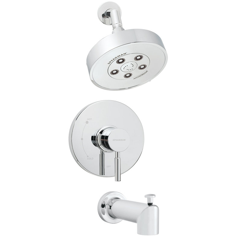 Neo Thermostatic Tub and Shower Faucet, Polished Chrome