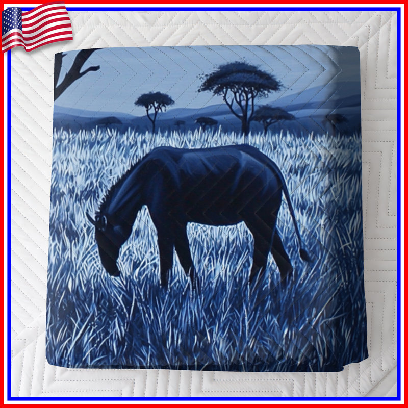 Couvre-lit bleu Savanna Landscape Bedding, Lit simple