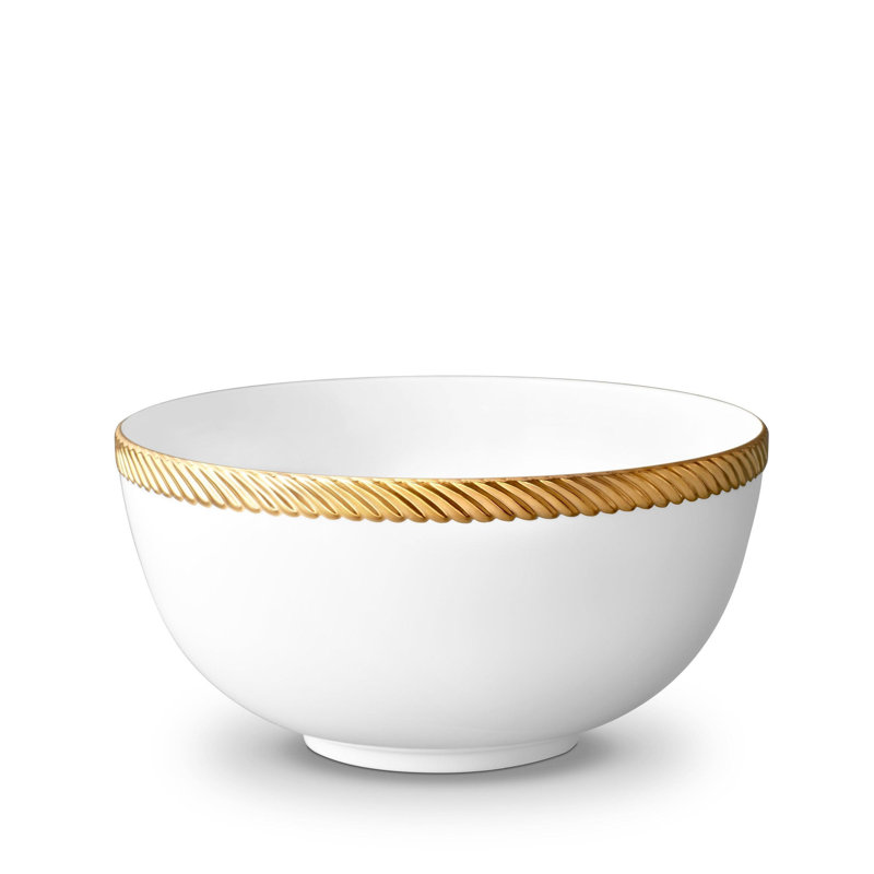Corde Gold Serving Bowl Large, White/Gold