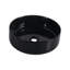 Lavabo de salle de bain rond en céramique avec lavabo pour salle de bain, fond noir avec motifs blancs (UNOR B)-1735800482