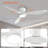 Jacara 52" Flush Mount Ceiling Fan with LED Light & Remote White-1377129956