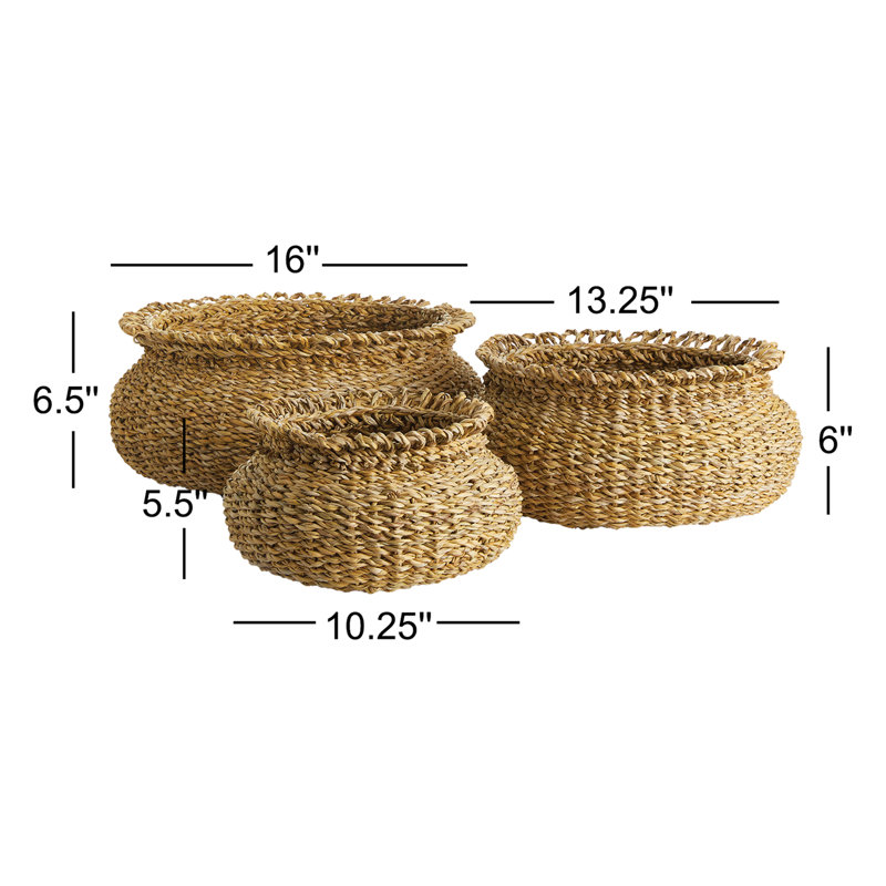 Handmade Seagrass Decorative Basket Set