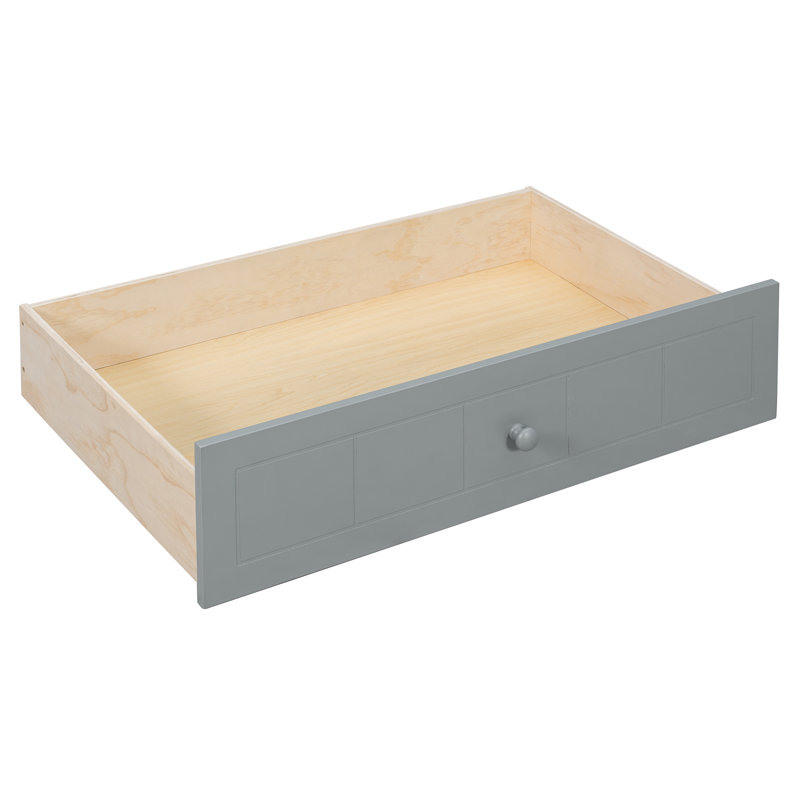Lit de jour simple à baldaquin en bois avec 2 tiroirs de rangement, Grey
