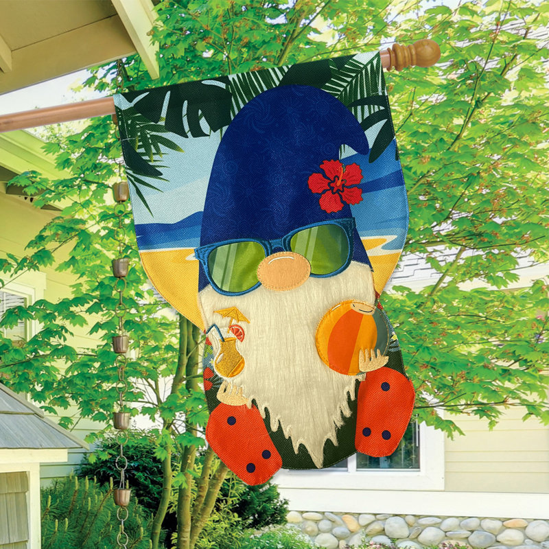 Summertime Gnome House Flag