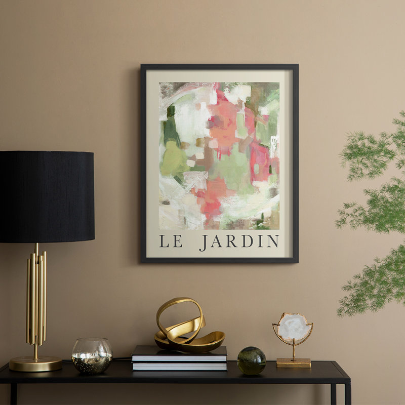 Le Jardin, reproduction encadrée - bois massif, H 11 po x l 9 po, Noir