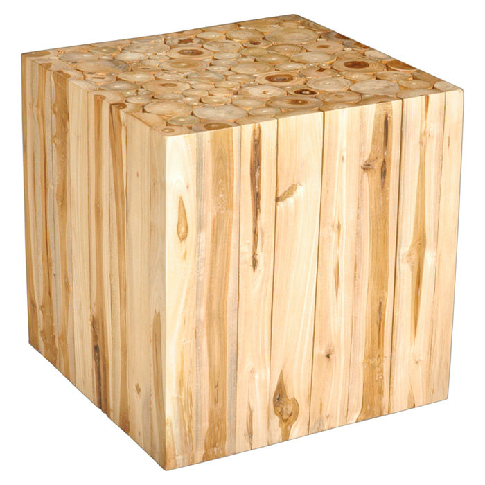Jelle Solid Wood End Table, White Wash