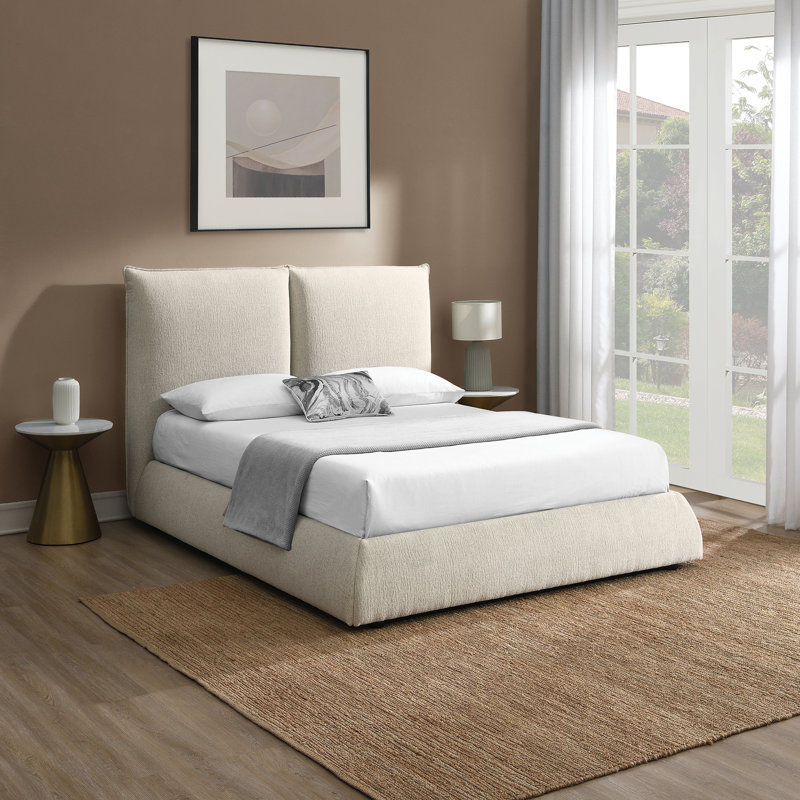 Everby Upholstered Queen Bed, Queen, Ivory