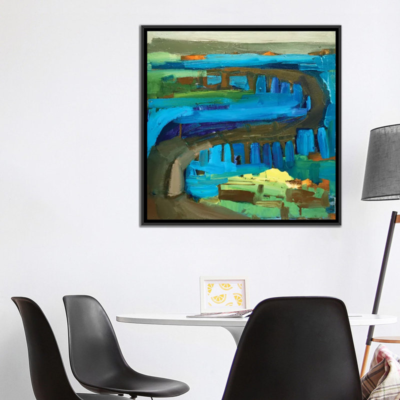 « bridge i », impression sur toile, H 18 po x l 18 po x P 1,5 po, Toile avec cadre noir, Pas de tapis