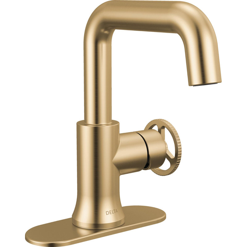 Single Handle Bathroom Faucet, Champagne Bronze