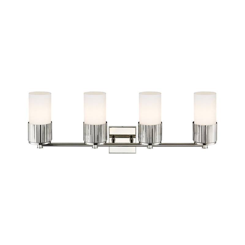 Éclairage pour meuble-lavabo mural 4 po Bolivar, Blanc, Nickel poli