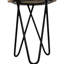 Table d'appoint en bois 12 "avec pieds en épingle en fer noir, maison moderne rustique, tabouret contemporain brun / noir