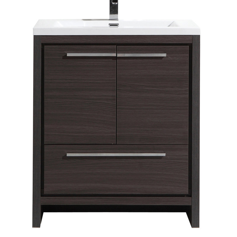 Ensemble de meuble-lavabo simple 29,5 po Lefebvre, Chêne gris
