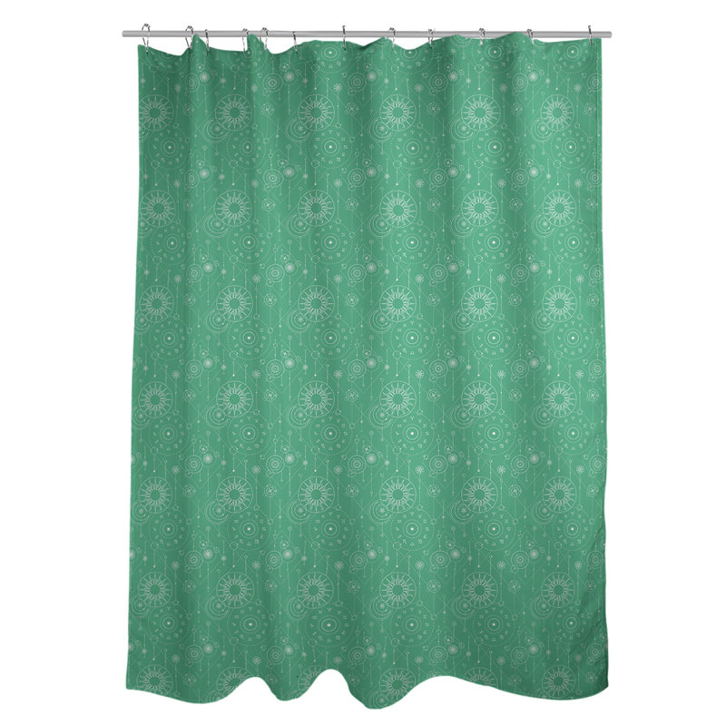 Rideau de douche simple astrologie, Vert