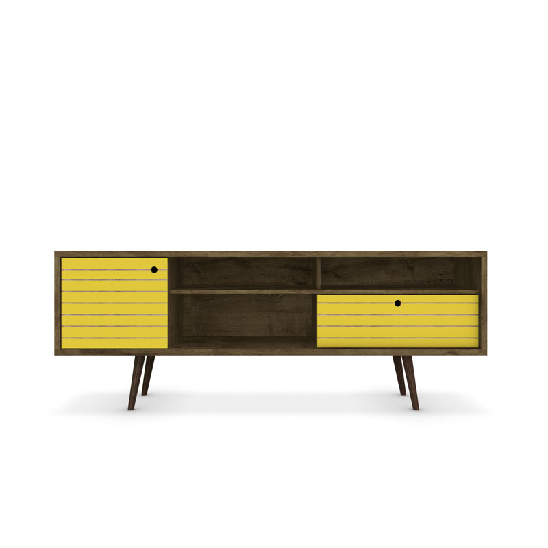 Darryl TV Stand, Rustic Brown/Yellow