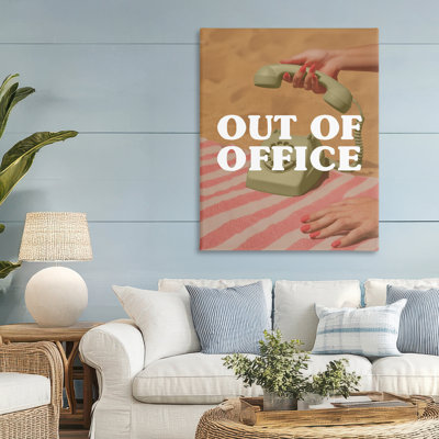 Out of Office Green Phone Canvas, design by Lil' Rue