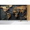 Papier peint carte du monde moderne géométrique 3D - style métallique texturé abstrait, salon luxueux et décoration murale de bureau, décor intérieur contemporain