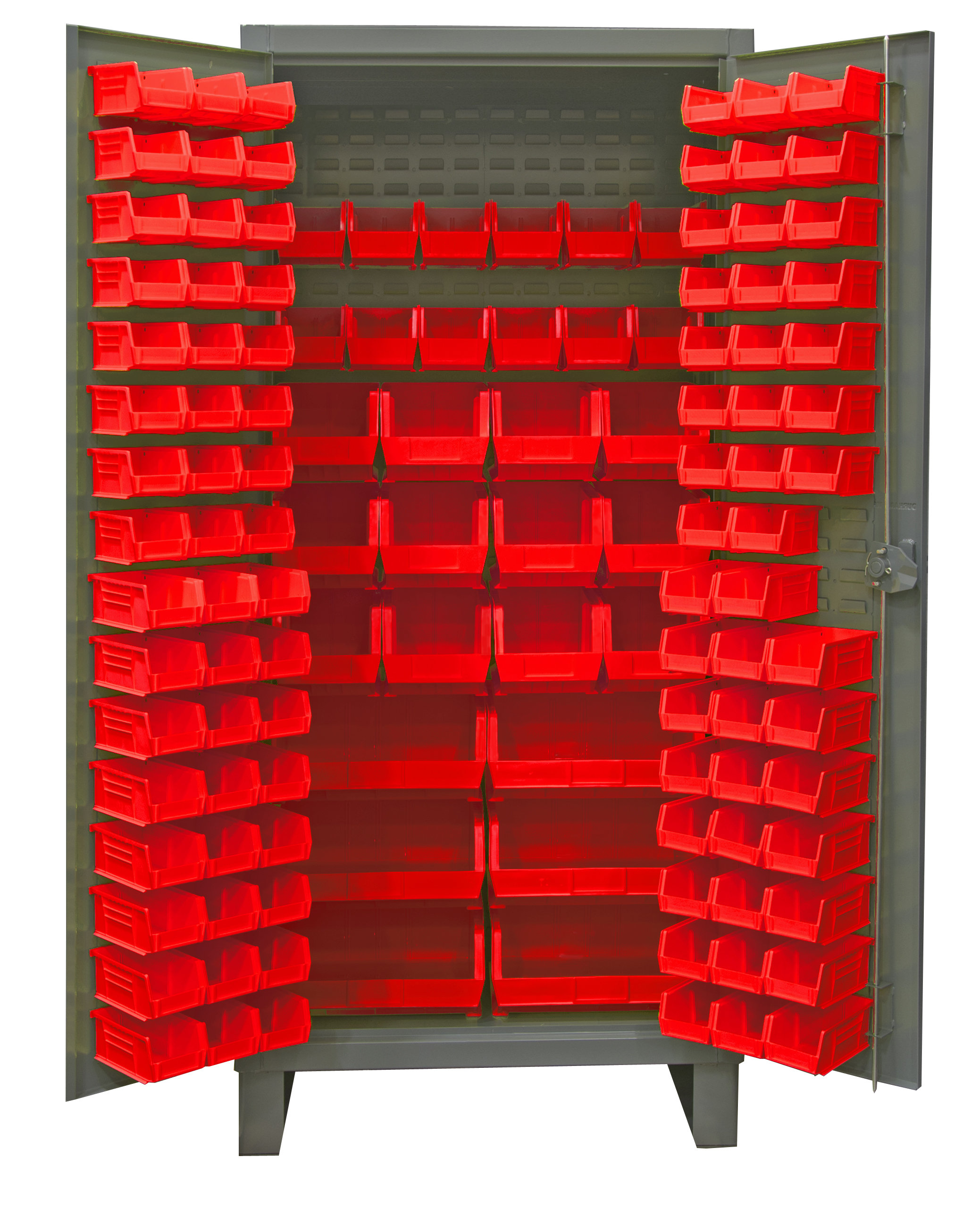 Durham Steel 48 W x 24 D x 78 H Bin Storage Cabinets with Legs, Hook-On  Bins