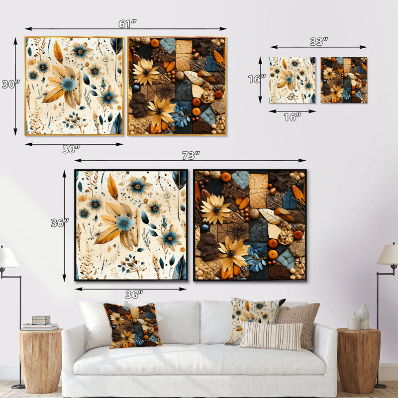 Rustic Gypsy Boho, Cadre flottant noir, H 30 po x l 61 po