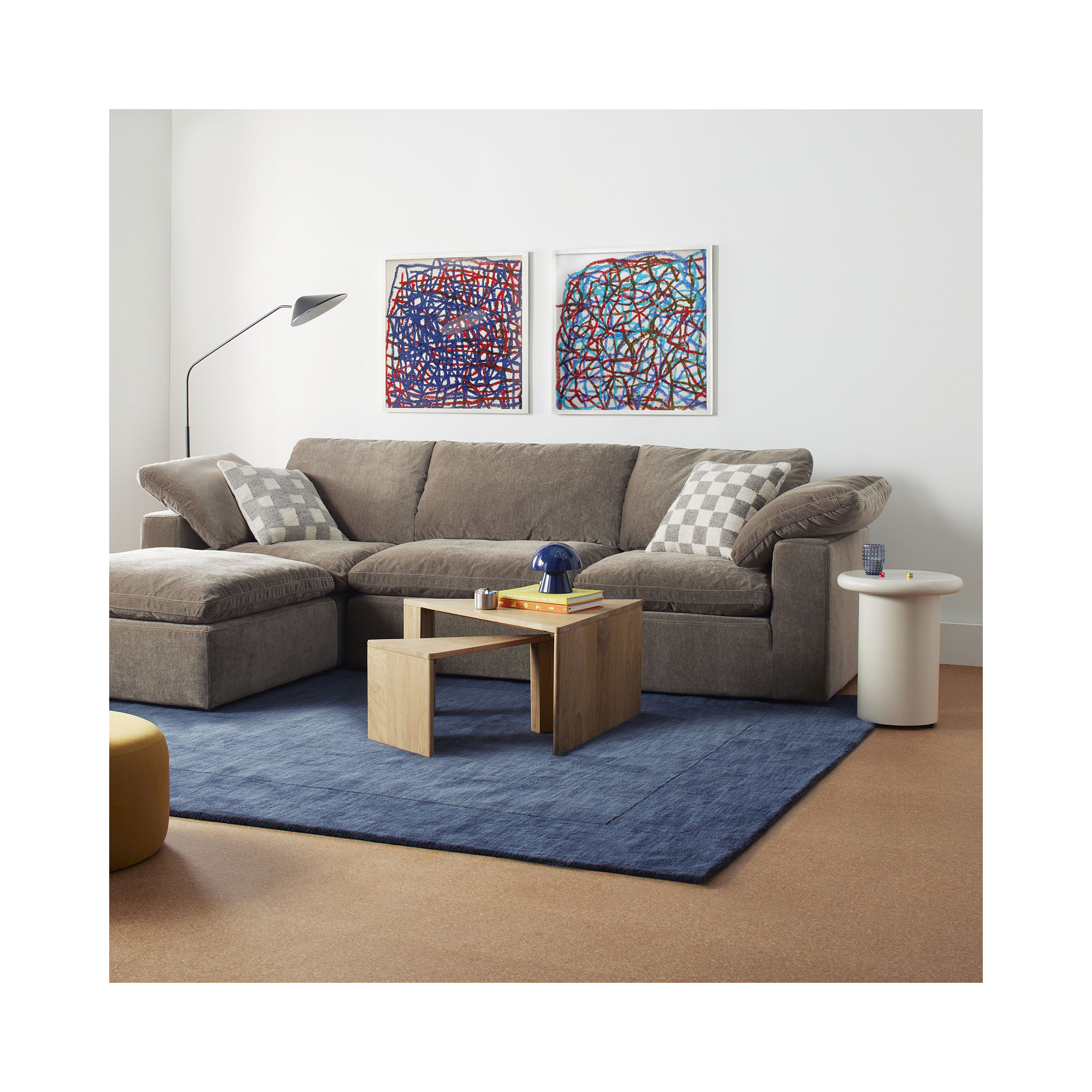 Tangerine. Set Of 3 by Stephanie Dennis, 30" H x 90" W  x 1.25" D, White