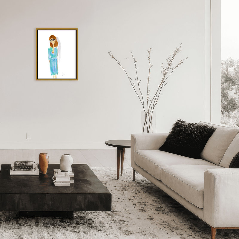 'The Actress' Framed Print Wall Art, 30" H x 24" W x 2.375" D, Framed Canvas, Gold